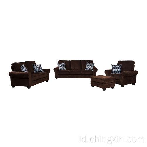 1+2+3 Sofa Kain Set satu kursi Perabot Ruang Tamu Sofa